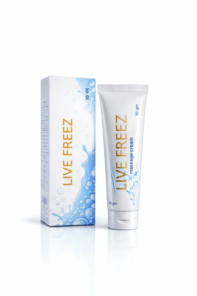 LIVE FREEEZ massage cream 50g with box – cooling massage cosmetic product