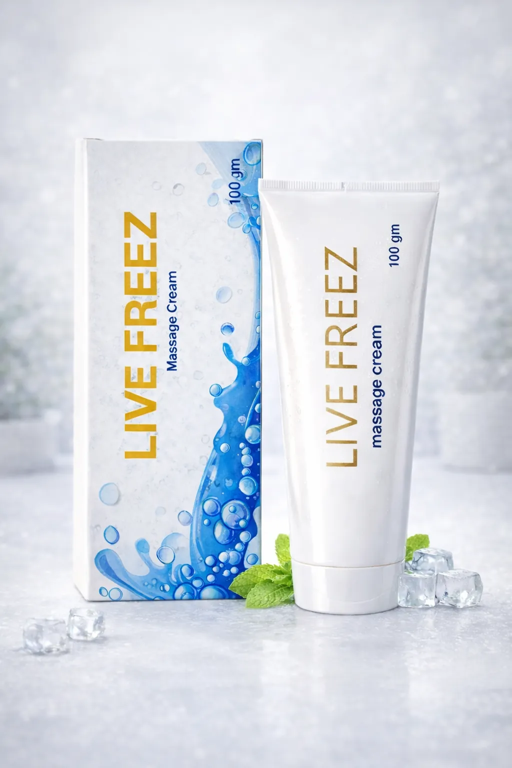 LIVE FREEEZ massage cream 50g with box – cooling massage cosmetic product